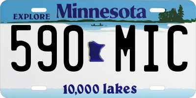 MN license plate 590MIC