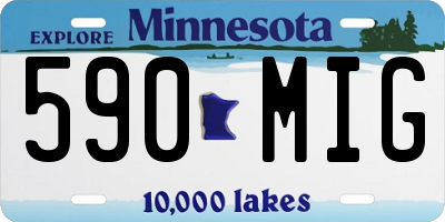 MN license plate 590MIG