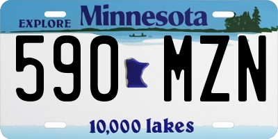 MN license plate 590MZN