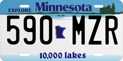 MN license plate 590MZR