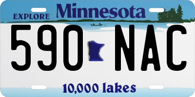 MN license plate 590NAC