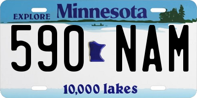 MN license plate 590NAM