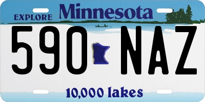 MN license plate 590NAZ