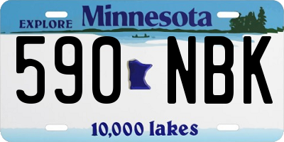 MN license plate 590NBK