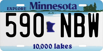 MN license plate 590NBW