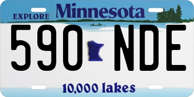 MN license plate 590NDE