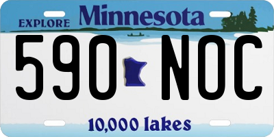 MN license plate 590NOC
