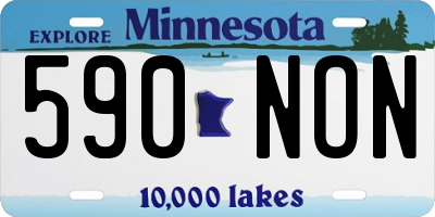 MN license plate 590NON