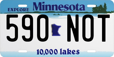 MN license plate 590NOT