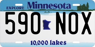 MN license plate 590NOX