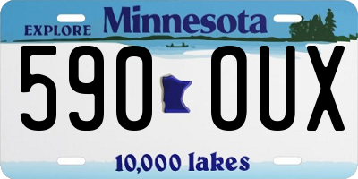 MN license plate 590OUX