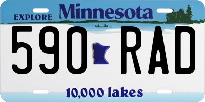 MN license plate 590RAD