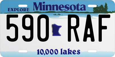 MN license plate 590RAF