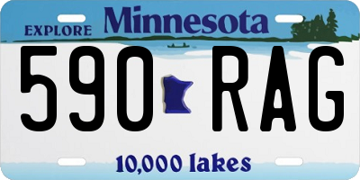 MN license plate 590RAG