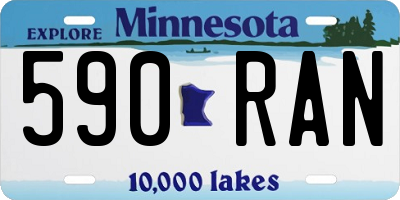 MN license plate 590RAN