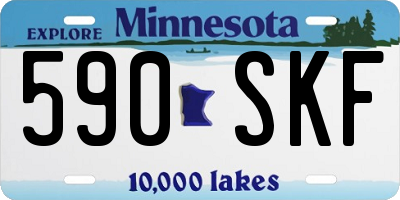 MN license plate 590SKF