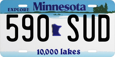 MN license plate 590SUD