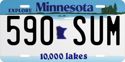 MN license plate 590SUM