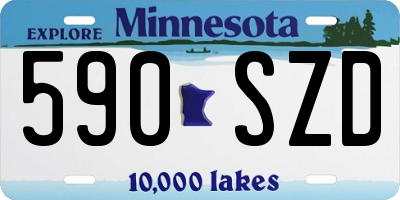 MN license plate 590SZD