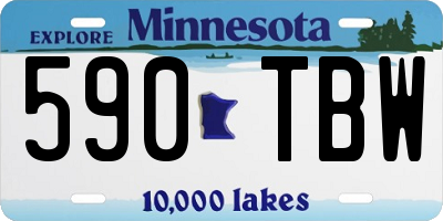 MN license plate 590TBW