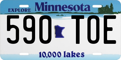 MN license plate 590TOE