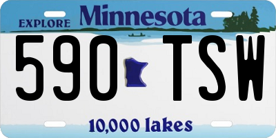 MN license plate 590TSW