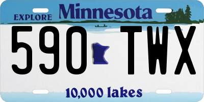 MN license plate 590TWX