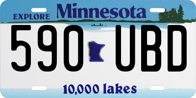 MN license plate 590UBD