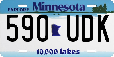 MN license plate 590UDK