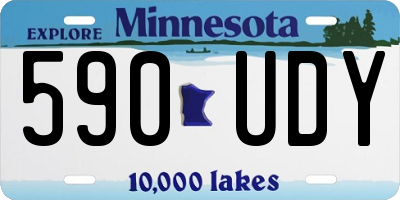 MN license plate 590UDY