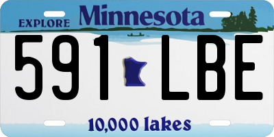 MN license plate 591LBE