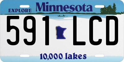 MN license plate 591LCD