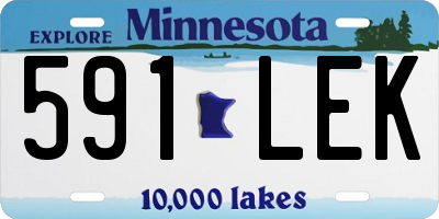 MN license plate 591LEK