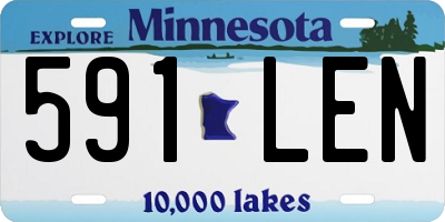 MN license plate 591LEN