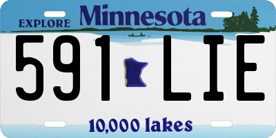 MN license plate 591LIE