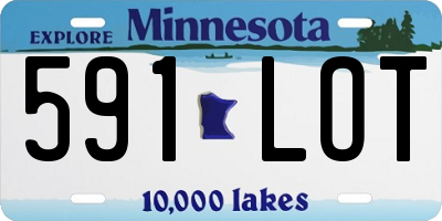 MN license plate 591LOT