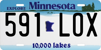 MN license plate 591LOX