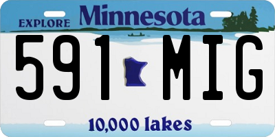 MN license plate 591MIG