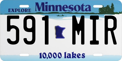 MN license plate 591MIR