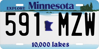MN license plate 591MZW