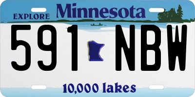 MN license plate 591NBW