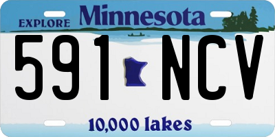 MN license plate 591NCV