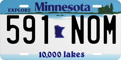 MN license plate 591NOM