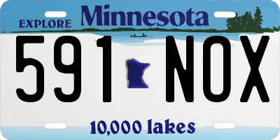 MN license plate 591NOX