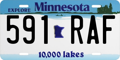 MN license plate 591RAF