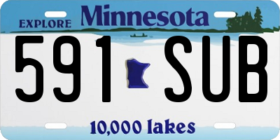 MN license plate 591SUB