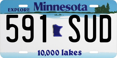 MN license plate 591SUD