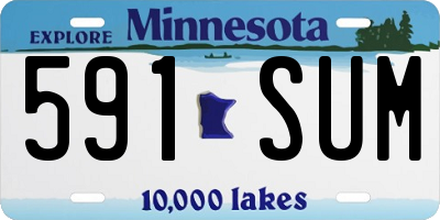 MN license plate 591SUM