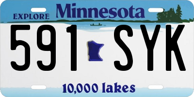 MN license plate 591SYK