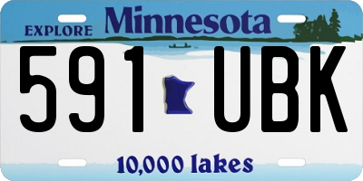 MN license plate 591UBK